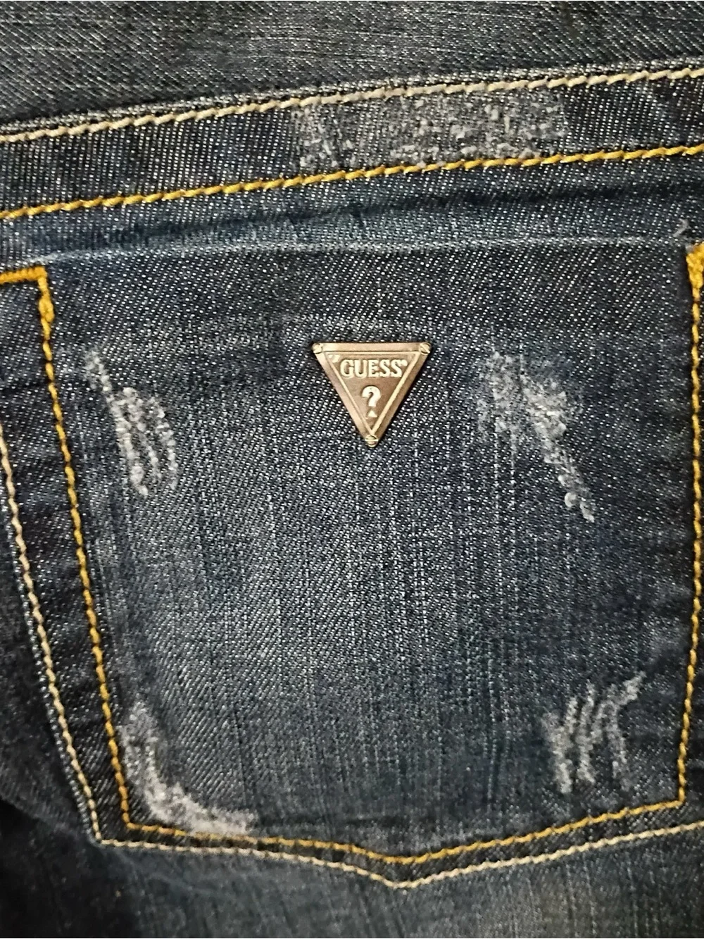 Guess Jeans Daredevil Boot Cut Y2K dark wash distressed jeans. Size 30.
